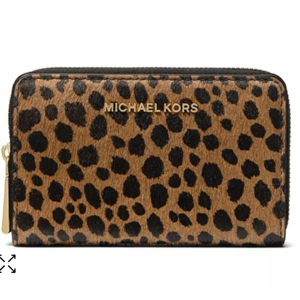 Michael Kors Jet Set Small Zip Around Calf Hair Card Case